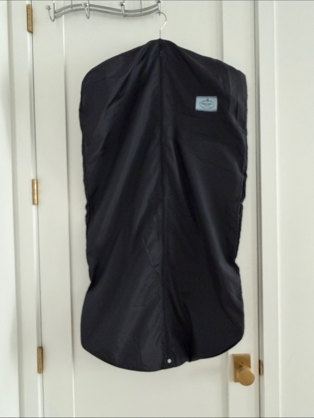 PRADA Garment Carrier Bag Black Cotton With Logo + PRADA Hanger